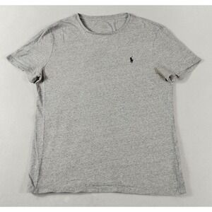 Polo Ralph Lauren Shirt Mens Large Gray Crewneck Pony‎ Logo Tee Tagless Casual